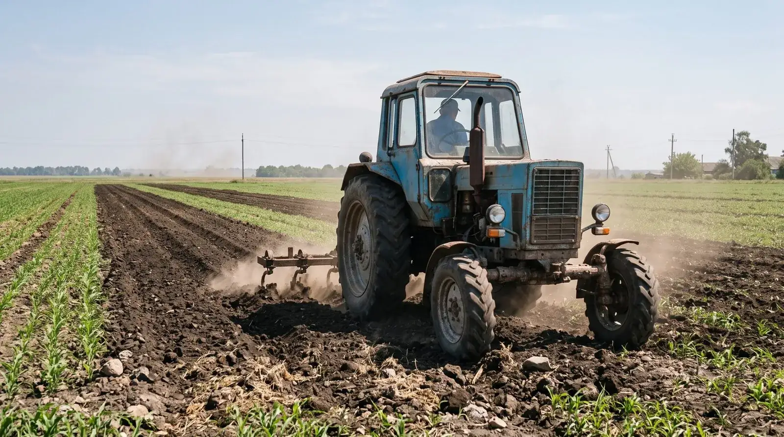 Productores agrícolas trabajando en el campo en Oaxaca de Juárez
